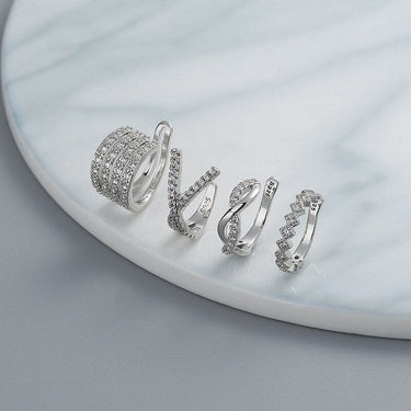 Thai Silver & Zirconia Set of 4 Earrings